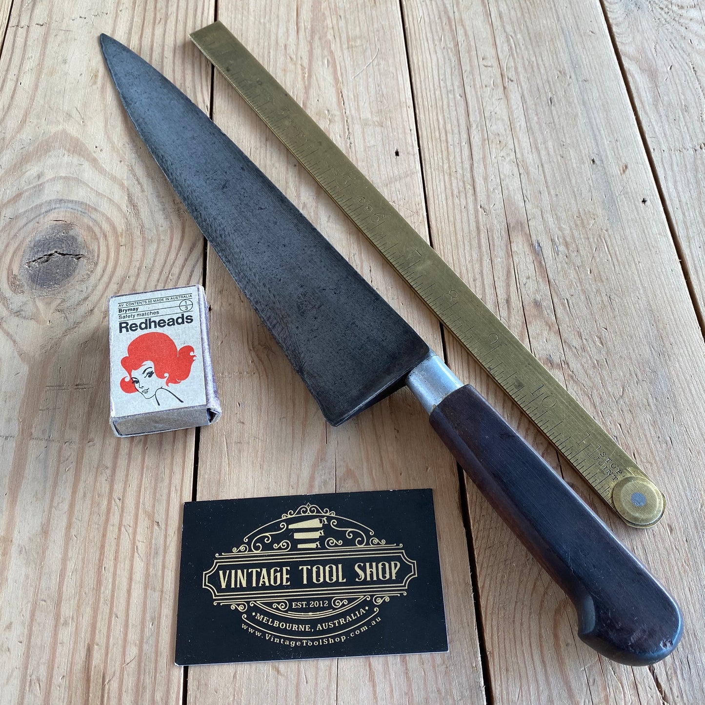 SOLD Vintage French SABATIER Carbon Steel CHEFS KNIFE T6756