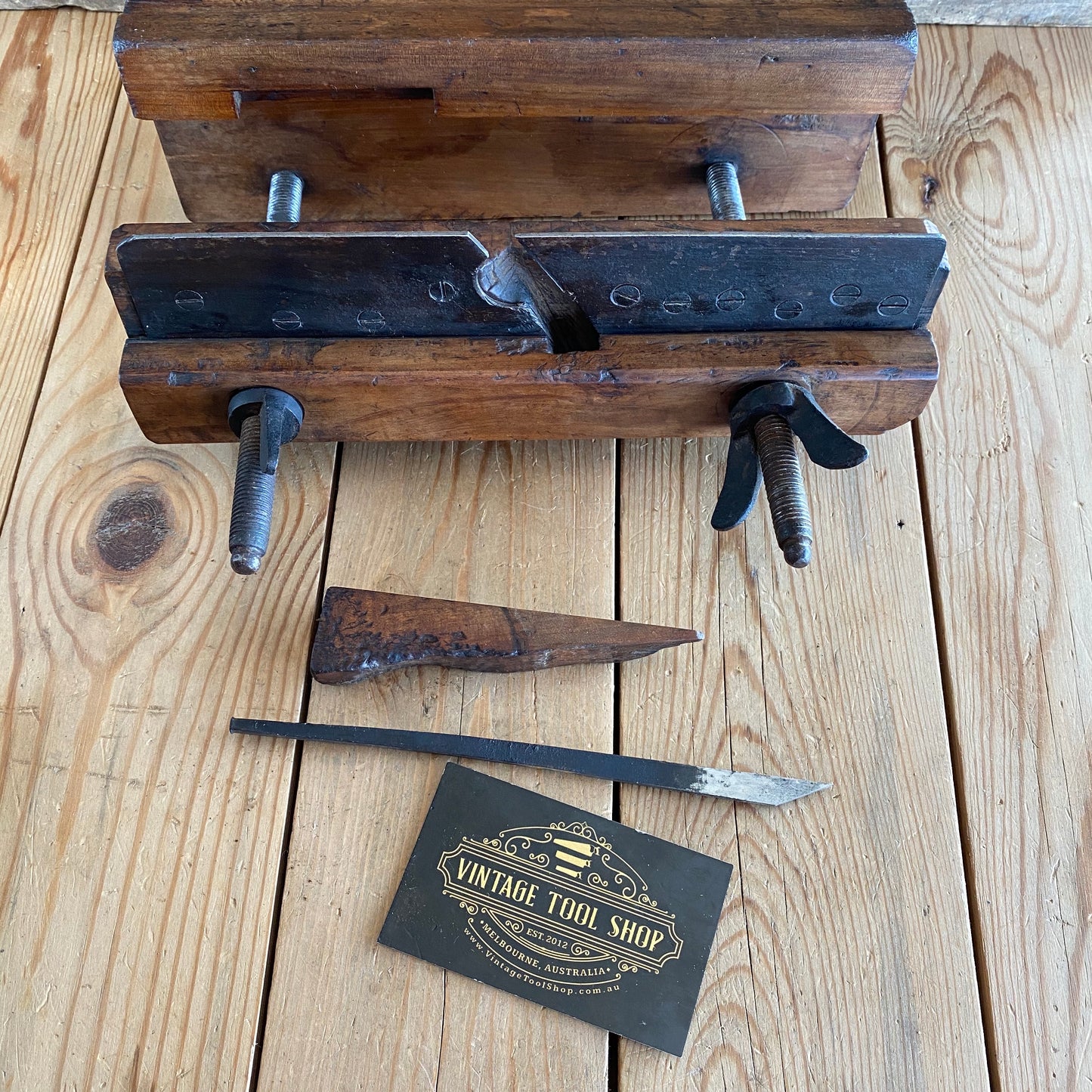 Y1900 Antique Early FRENCH Screw Stem PLOUGH PLANE