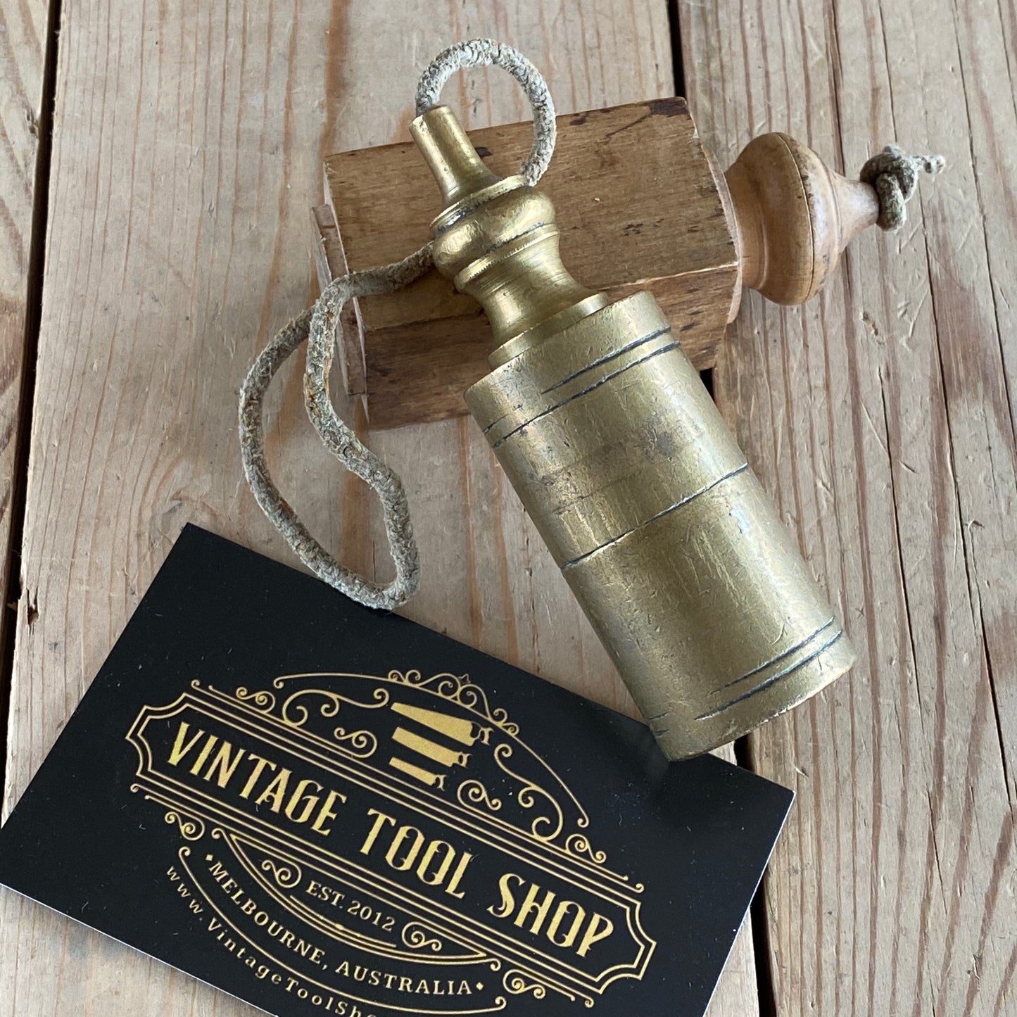 T6116 Antique FRENCH masons brass PLUMB BOB