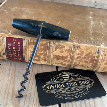 Vintage wooden handle BOTTLE OPENER CORKSCREW T7535