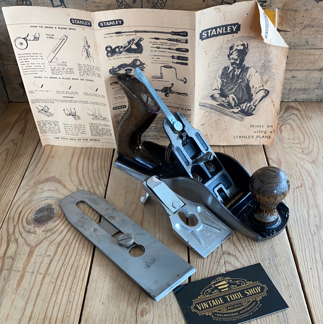 SOLD Vintage STANLEY England No.4 smoothing PLANE IOB T7849