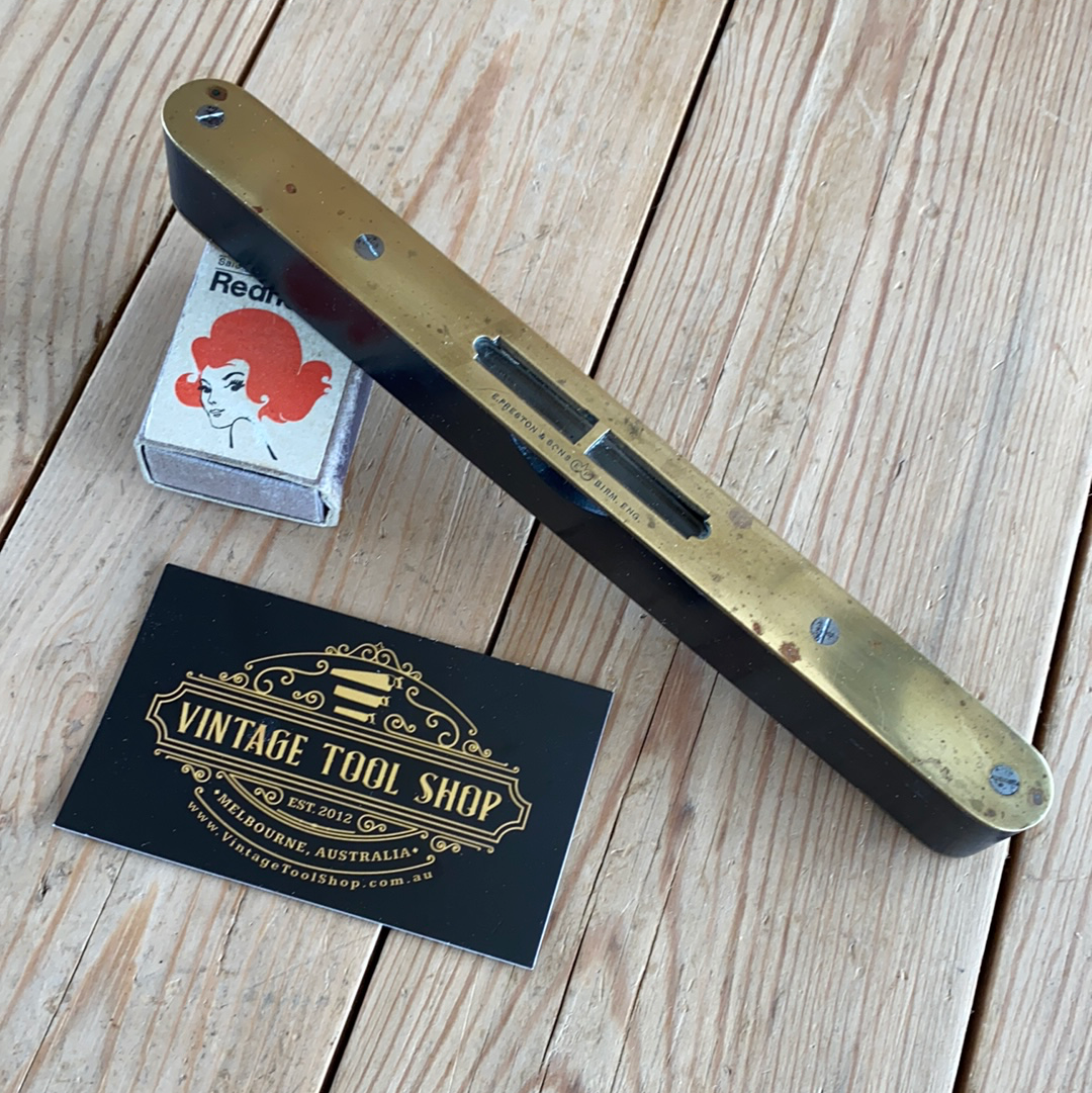 SOLD Antique PRESTON England EBONY & BRASS LEVEL T7657