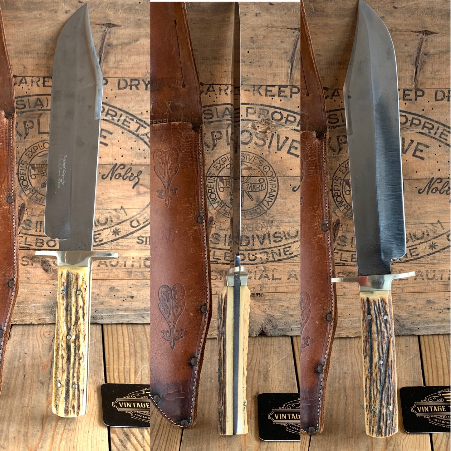 SOLD Vintage large George IXL WOSTENHOLM Sheffield England BOWIE hunting KNIFE