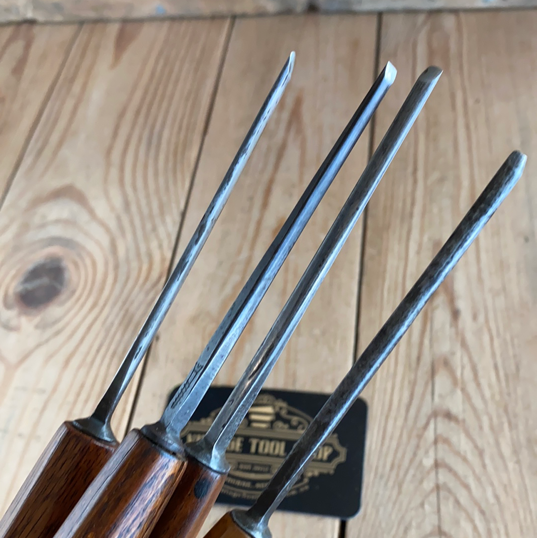 SOLD Vintage set of 4x H. & C. TAYLOR Carving CHISELS T10041