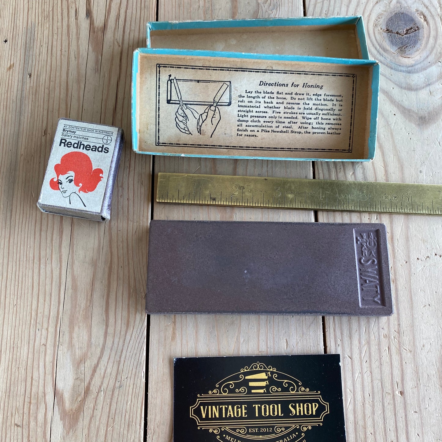 SOLD Vintage PIKE SWATY Barber razor hone IOB A68