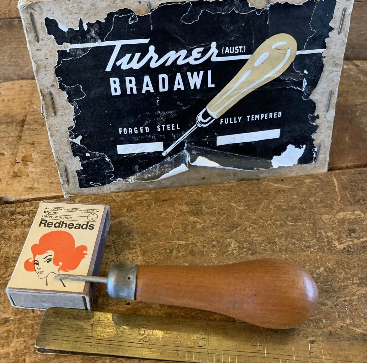 Vintage TURNER Australia Upholstery AWL BRADAWL Hole Marking Drill