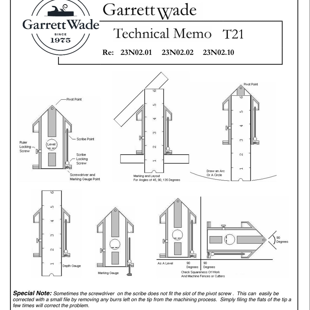 SOLD P169 Contemporary GARRETT WADE No.1 brass ODD JOB marking & measuring TOOL