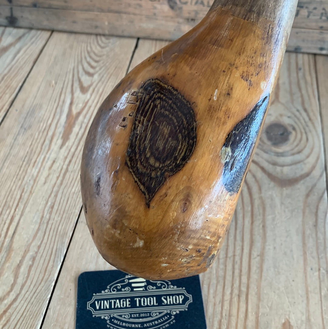 SOLD. D506 Antique French CLOG MAKERS side AXE with bulbous handle