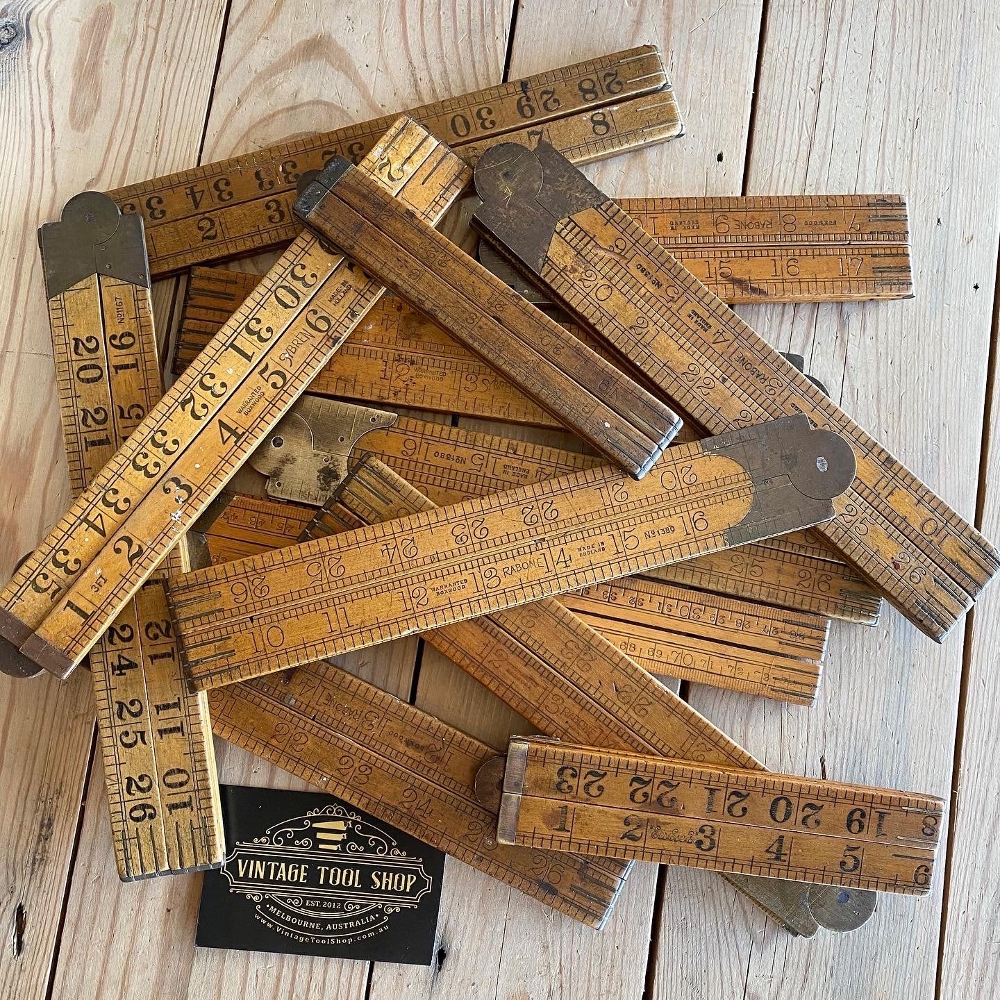 RULERS measuring marking boxwood English England Holland vintage tools ...