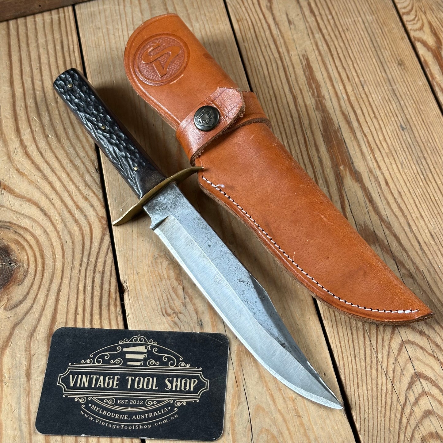 K60 Vintage Original German BOWIE KNIFE in leather sheath