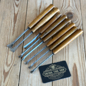 D1920 COOL! Vintage set of 8 x Carving CHISELS