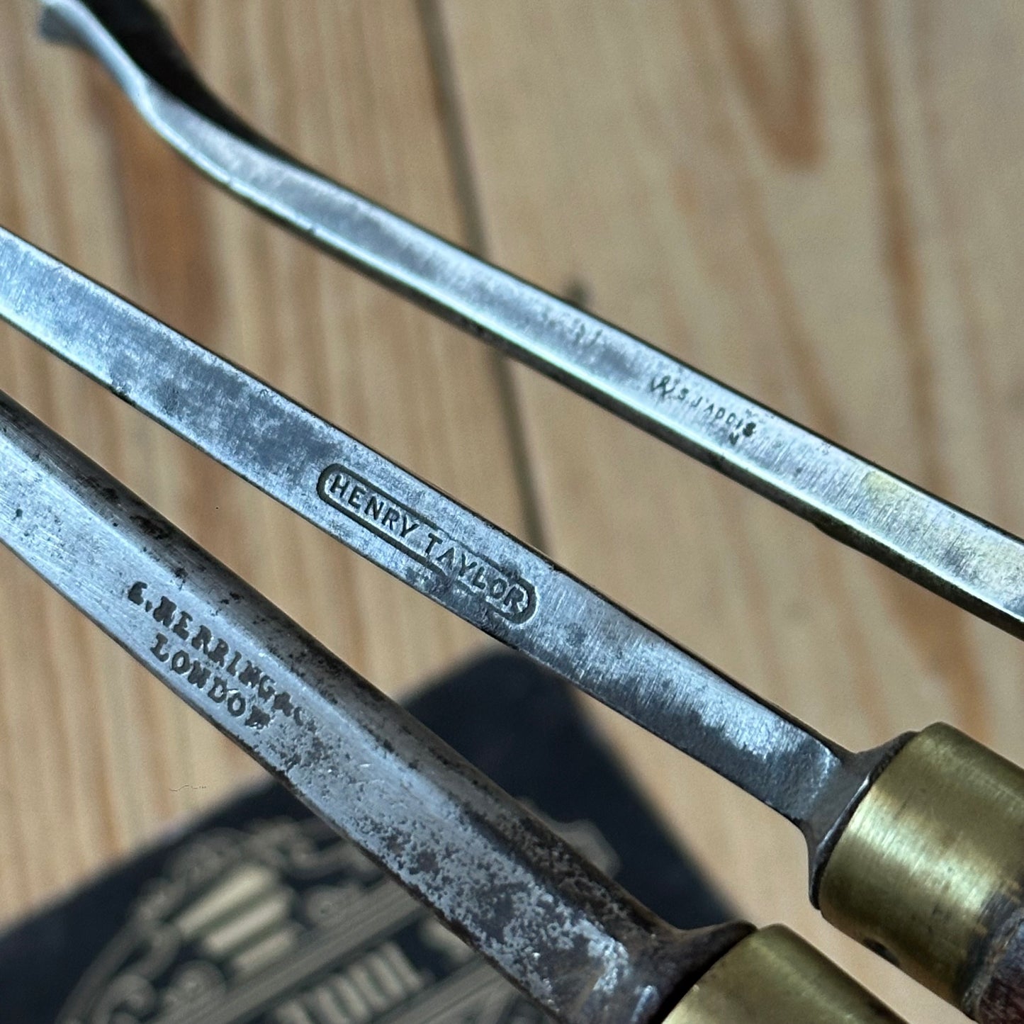 N1750 Vintage set of 3 x English made SPOON GOUGES Carving chisels
