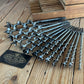 H1913 Vintage BOXED Set of 13 x IRWIN / Solid Center PATTERN wood drill BITS brace auger BIT set