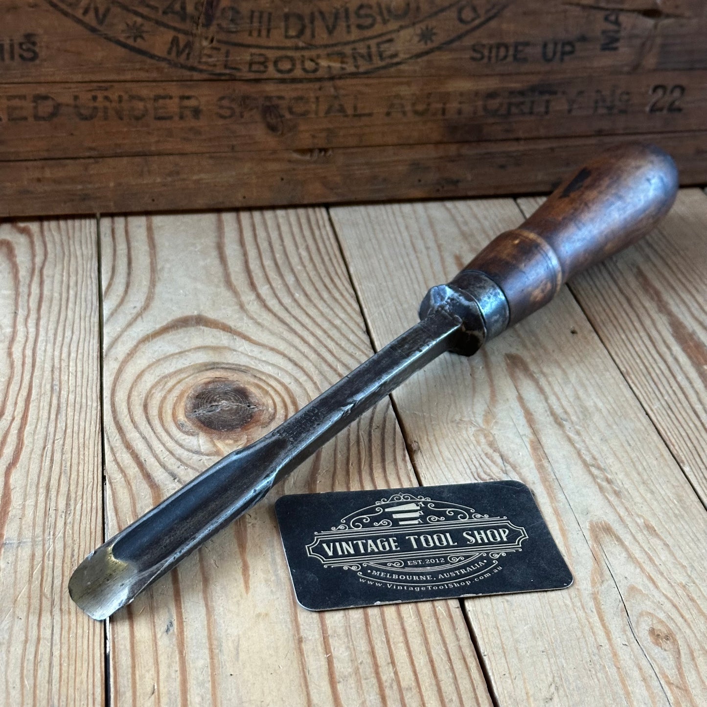 D1900 ANCIENT! Large Antique 19mm EUROPEAN GOUGE Carving CHISEL