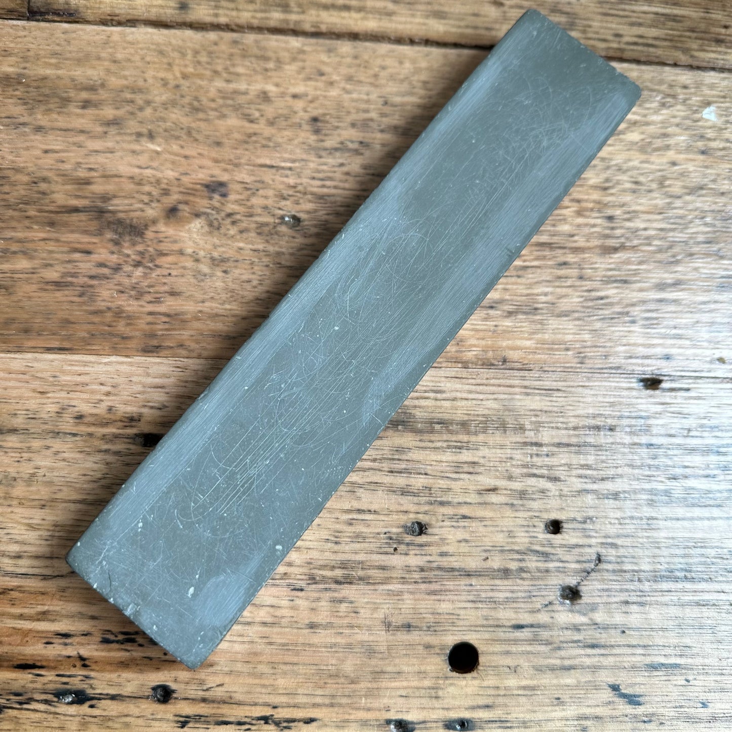 A385 Vintage rare 8” GREEN German THURINGIAN slate Razor HONE sharpening stone waterstone