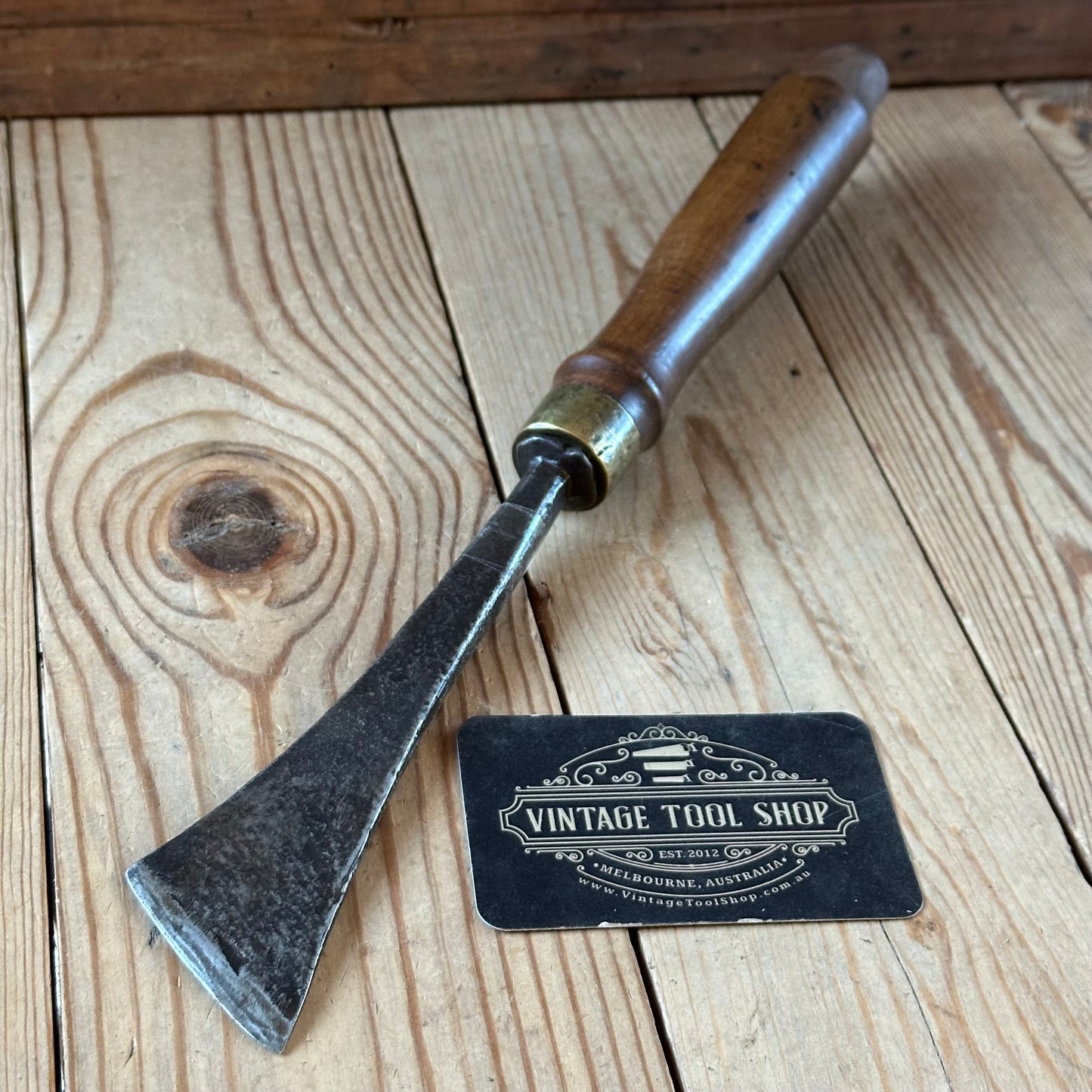 D1888 ANCIENT! Large antique 50mm EUROPEAN SKEW Carving CHISEL