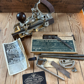 H2491 Vintage STANLEY USA Sweetheart era No.45 Combination PLANE with cutters