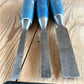 D765 Vintage STANLEY 3 x beveled CHISELS