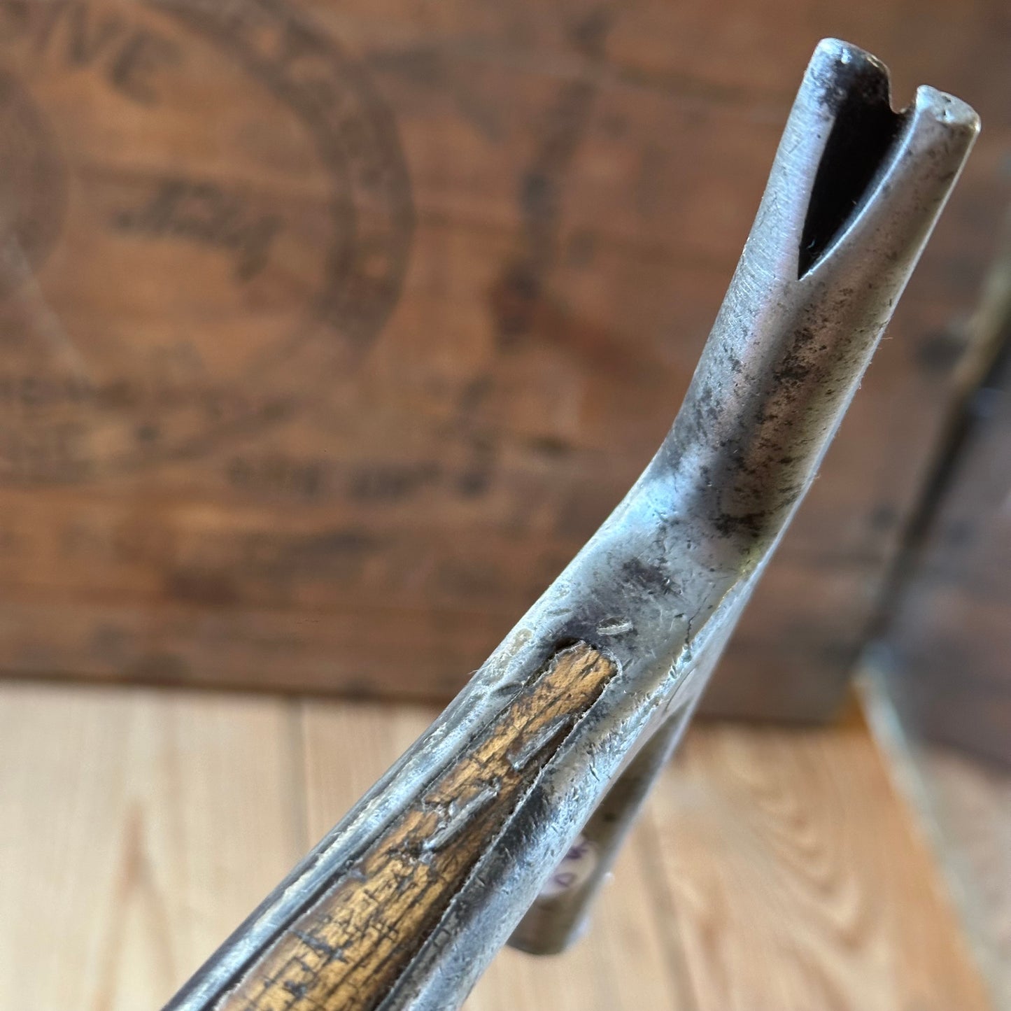 D2129 Vintage UPHOLSTERERS or SADDLERS HAMMER with a strapped head