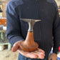 Y1301 CUTE! Antique small French JEWELLERS metalworking ANVIL on a wooden base