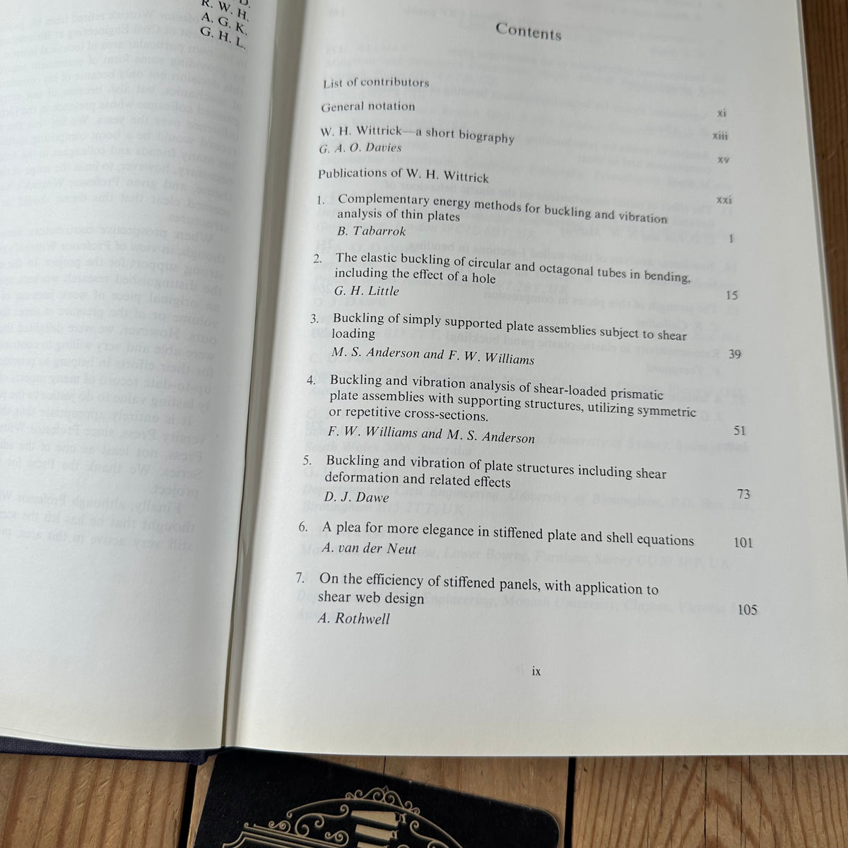 N2027 Vintage 1985 BOOK ASPECTS of the ANALYSIS of PLATE STRUCTURES edited by D.J.Dawe, R.W.Horsington, A.G.Kamtekar & G.H.Little