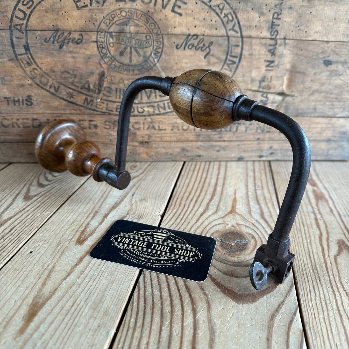 T9020 Antique FRENCH Early Style BRACE Ornate Handle Drill