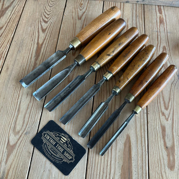 D1921 CARVERS! Vintage set of 7 x GOUGES Carving CHISELS