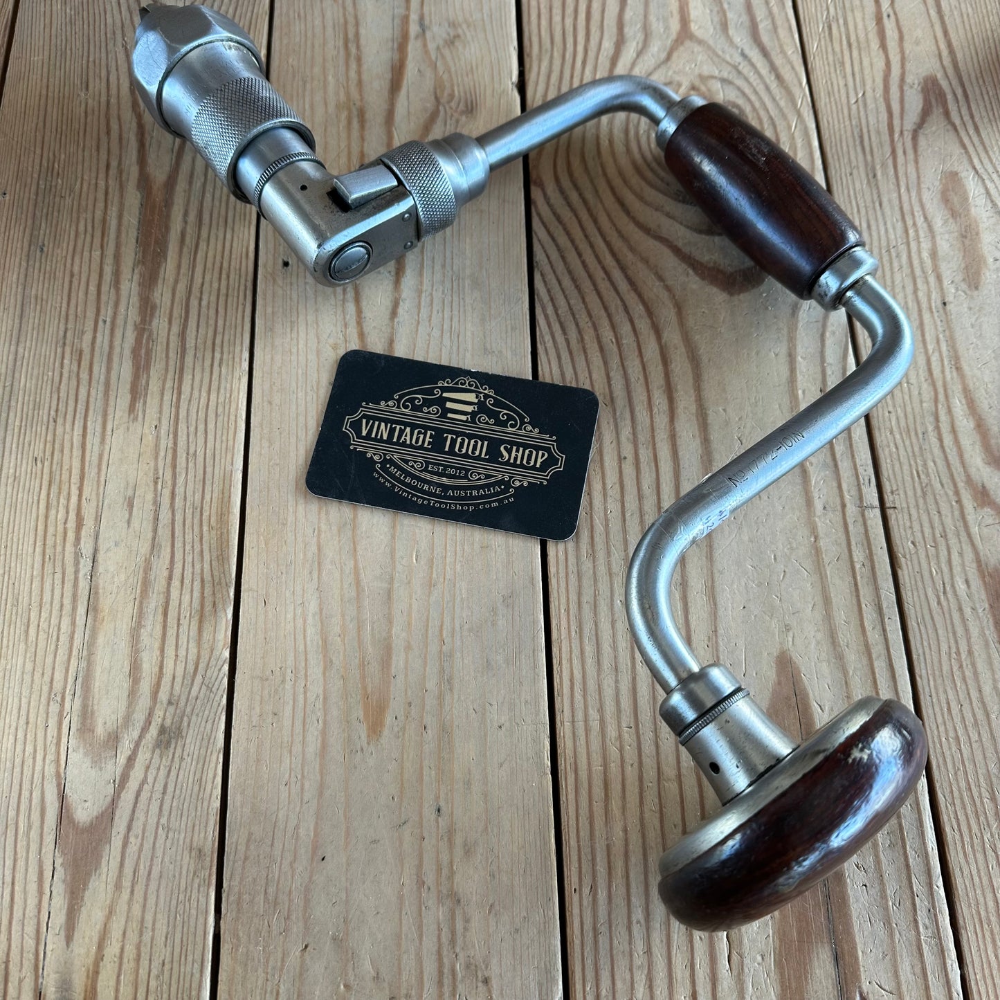 H2075 Vintage MILLERS FALLS USA No.1772 10” BRACE Cocobolo handles