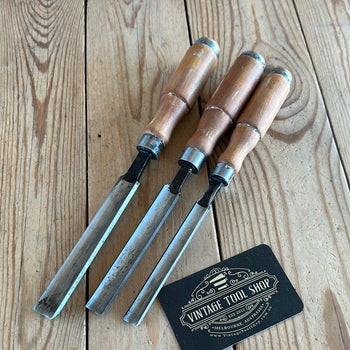 N464 Vintage set of 3 x TITAN Australia GOUGES carving CHISELS