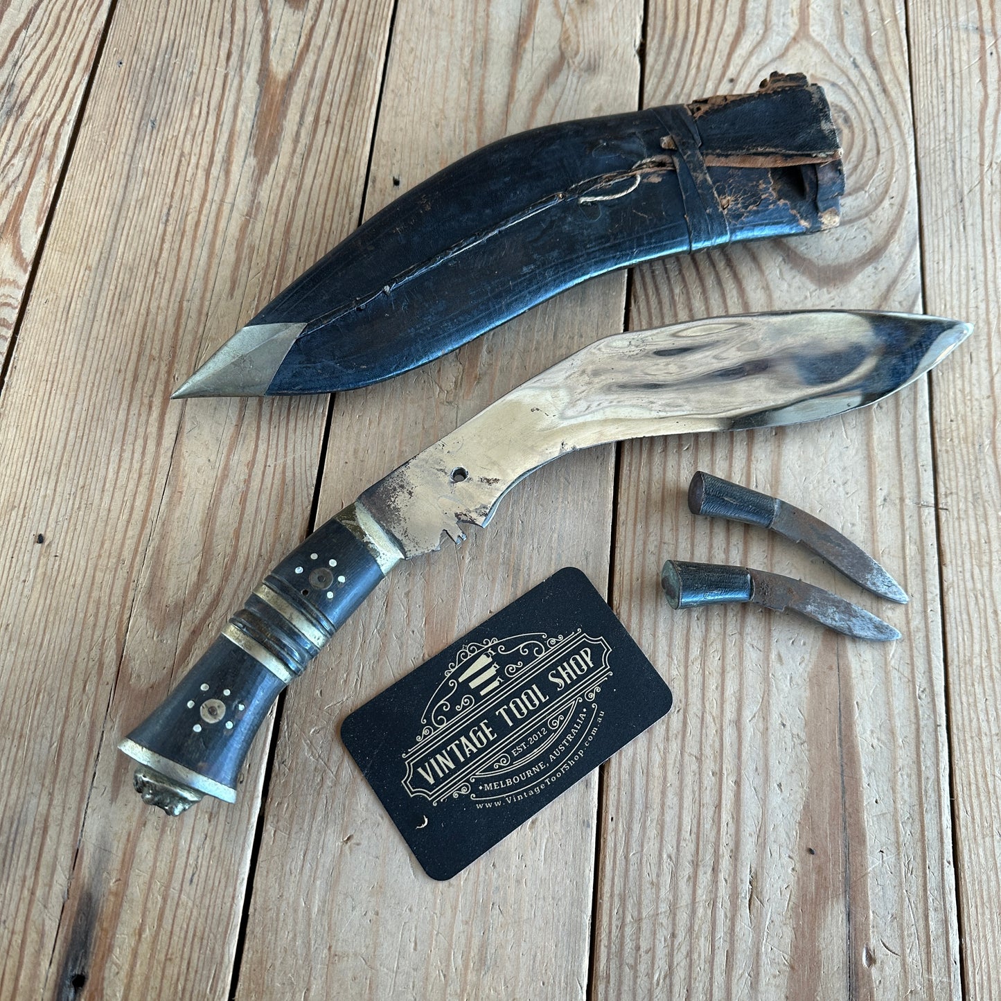 SOLD H1214 Vintage KHUKURI / Khukri Nepalese KNIFE SET