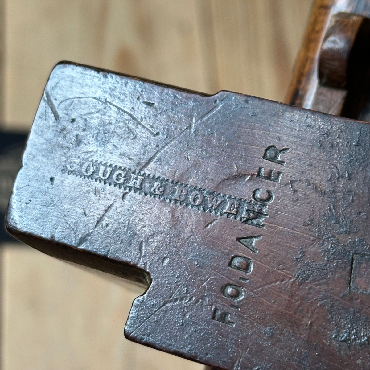 H2605 SCARCE! Antique GOUGH & BOWEN 1840-1855 DADO REBATE PLOUGH PLANE