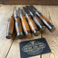 H2459 ICONIC! Vintage set of 6 x TITAN AUSTRALIA No:101 Registered Firmer CHISELS