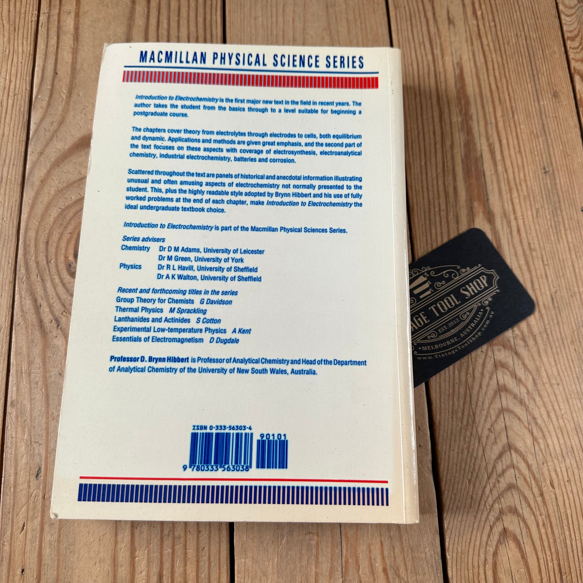 N2029 Vintage 1993 BOOK INTRODUCTION TO ELECTROCHEMISTRY by D.Brynn Hibbert