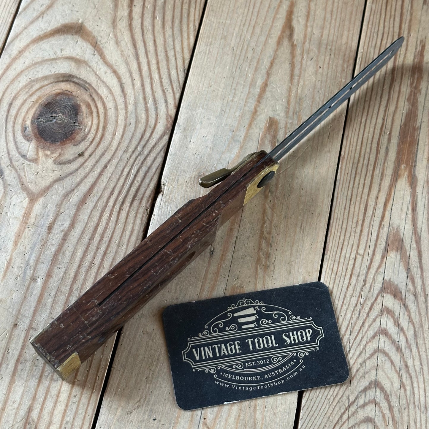 H2476 CLEAN! Vintage Rosewood & brass 10” BEVEL