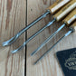 N893 Vintage set of 4 SWISS Carving CHISELS V-Gouge spoon gouges