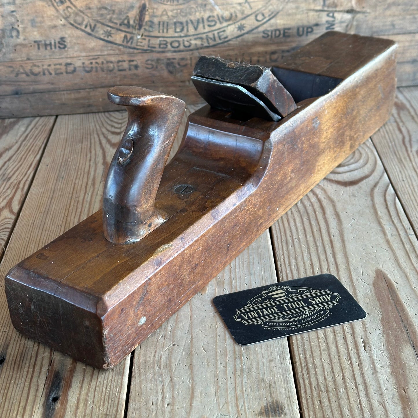 H2067 COOL! Antique 18” User Made RAZEE Wooden PLANE
