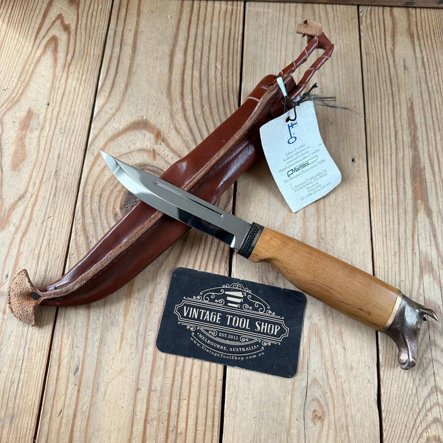 K41 Vintage Original Finnish MARTTIINI FINLAND Horse HEAD Puukko KNIFE