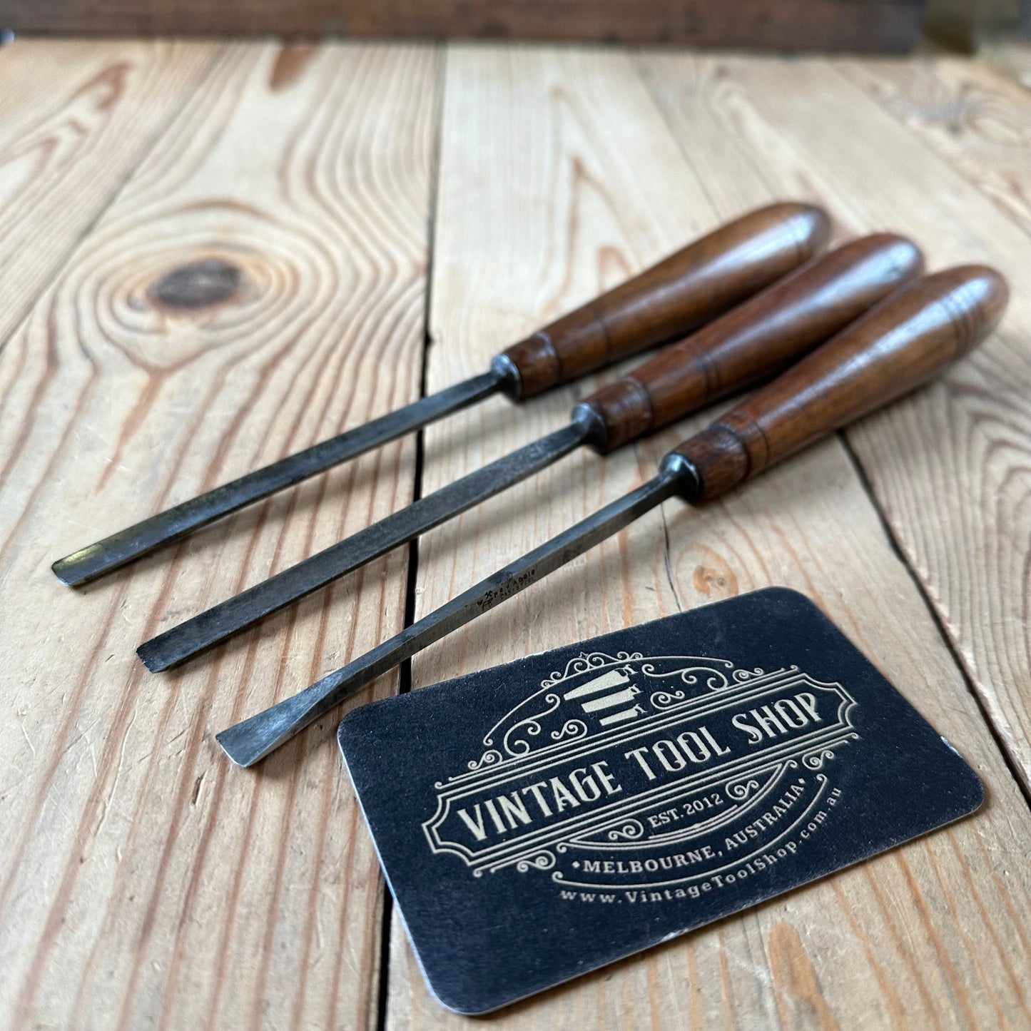 N1760 Vintage 3 x ADDIS Carving CHISEL Set