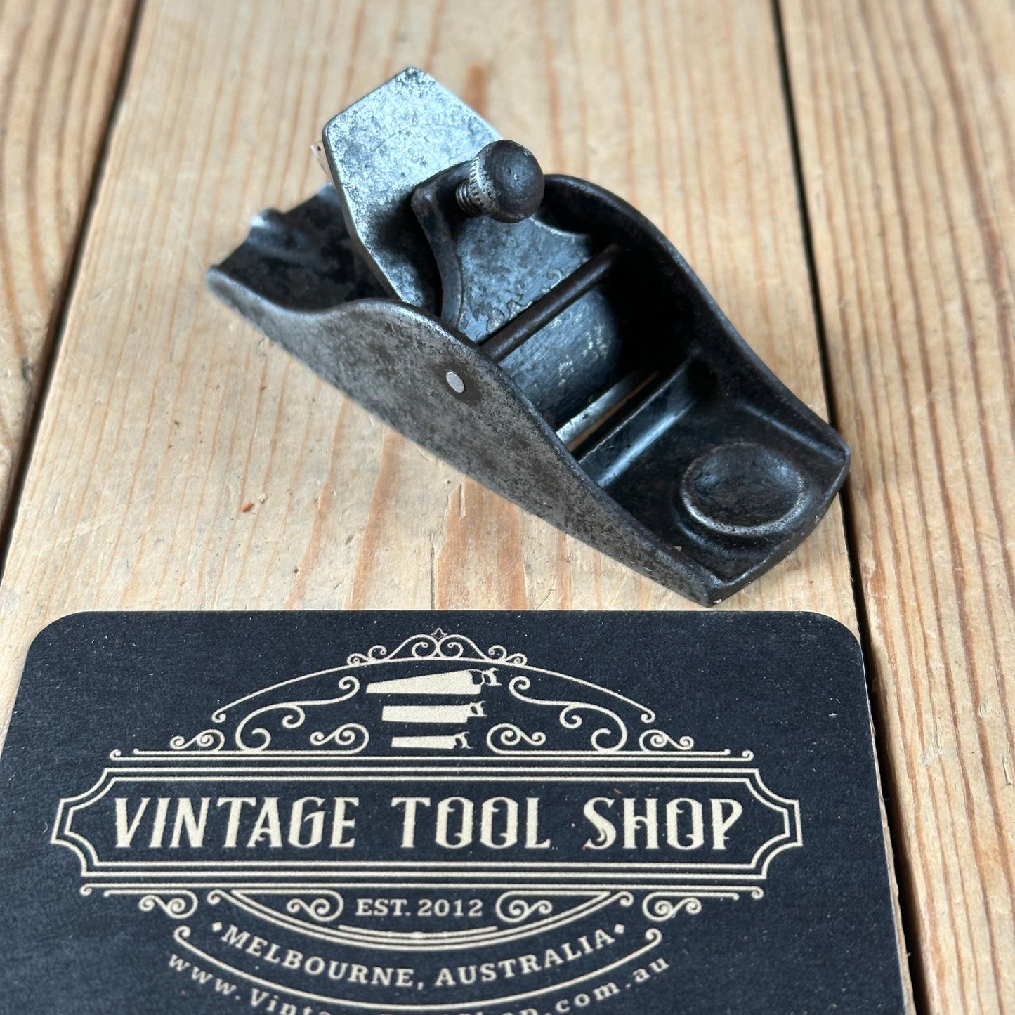 N1784 EARLY! Vintage tiny STANLEY USA No.101 thumb BLOCK PLANE A logo 1867 era!