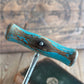 H879 Vintage Teal wooden handled BOTTLE OPENER CORKSCREW