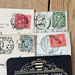 VD0-14 Vintage 9x sepia ENGLISH POSTCARD series 1903-1934 stamps handwritten souvenir post cards junk journal diary collection