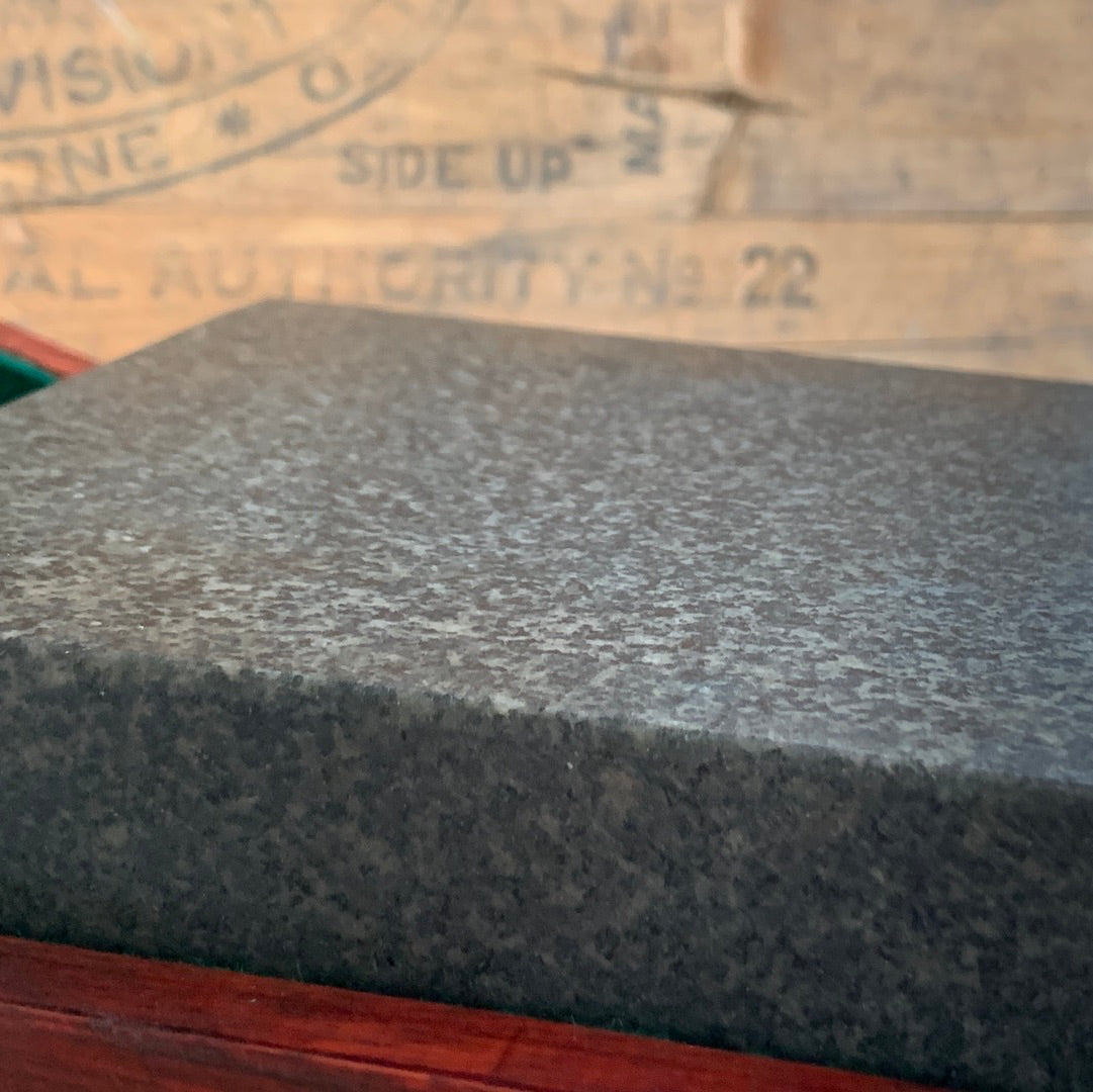 SOLD H715 Vintage DoALL USA Californian Black Granite 6” x 6” SURFACE PLATE anvil