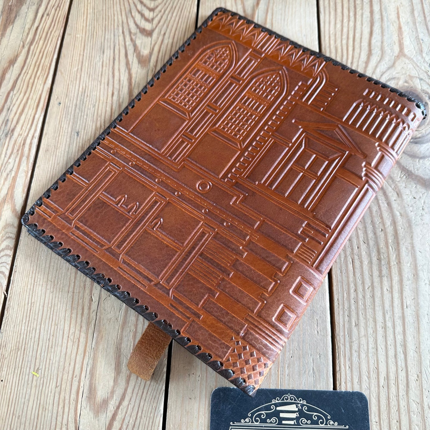 VD2254 Vintage 1960s TARTU LEATHER BOOK notebook journal diary COVER handmade in Estonia