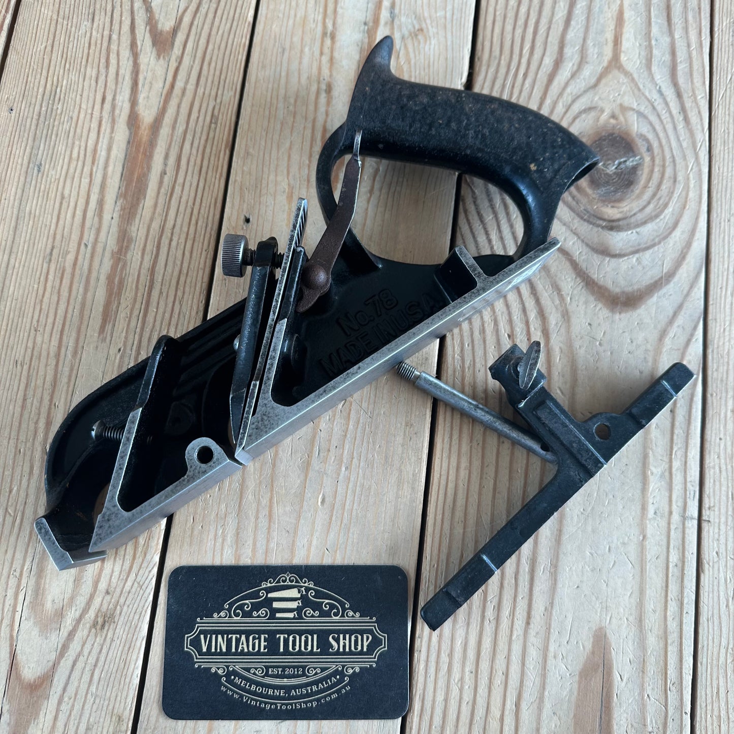 H2355 Vintage STANLEY USA Sweetheart No.78 Duplex RABBET rebate plane