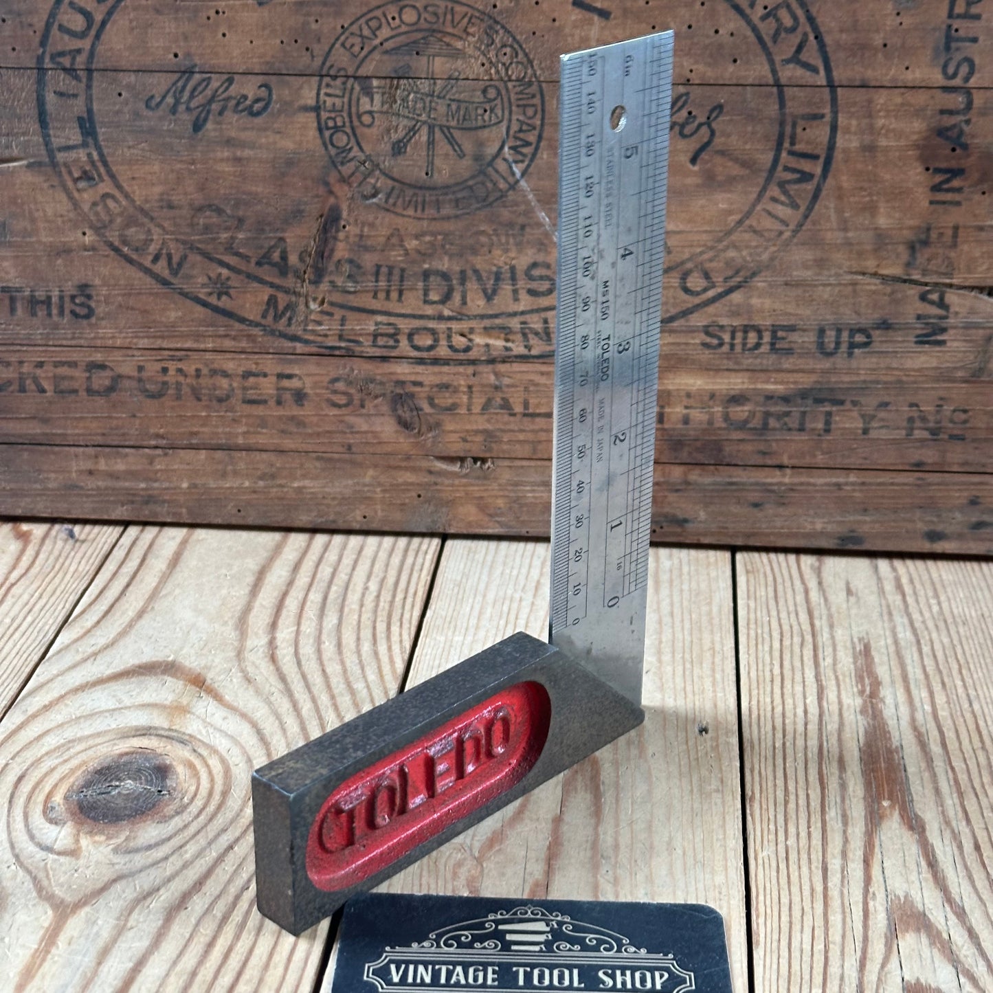 H2547 Vintage TOLEDO Japan 6” metal SQUARE