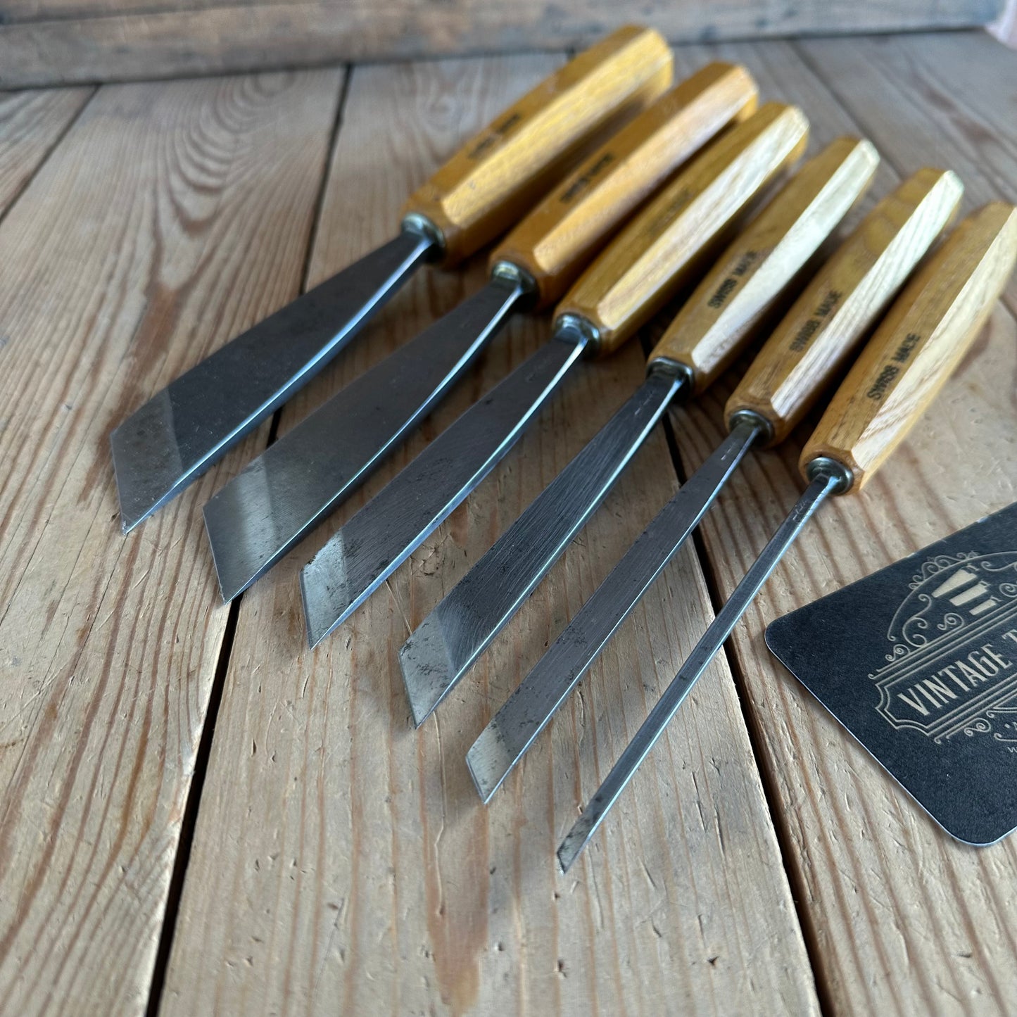 N1962 Contemporary PFEIL SWISS Switzerland 6 x SKEW carving CHISELS