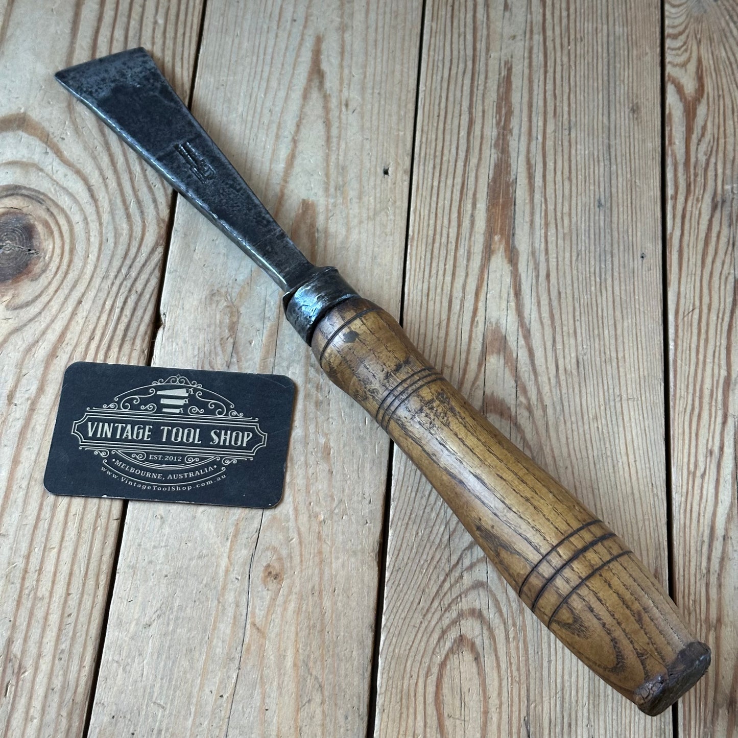 D1892 ANCIENT! Large antique 40mm EUROPEAN SKEW Carving CHISEL