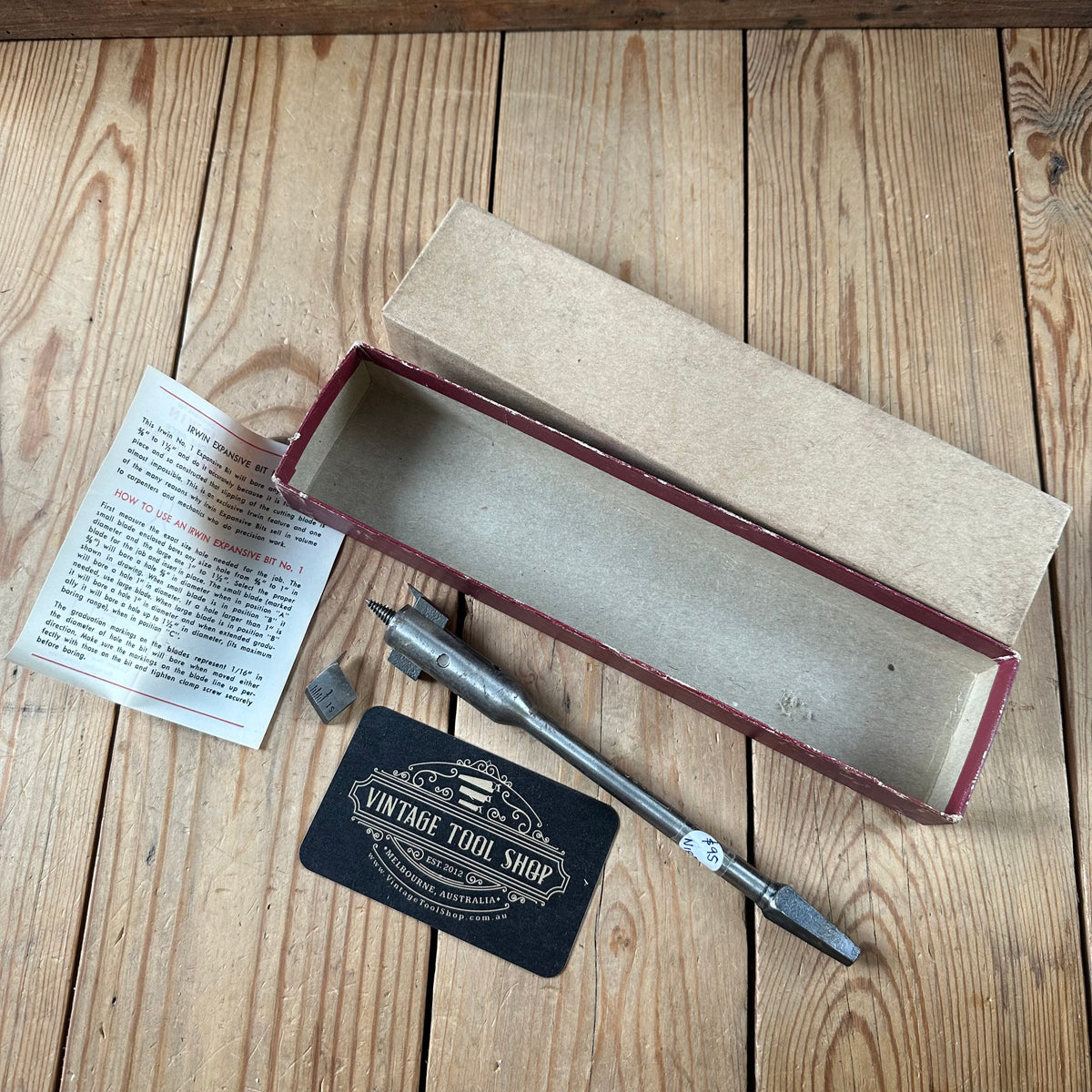 N1832 NEW OLD STOCK! Vintage IRWIN USA No.1 expansive DRILL BIT IOB