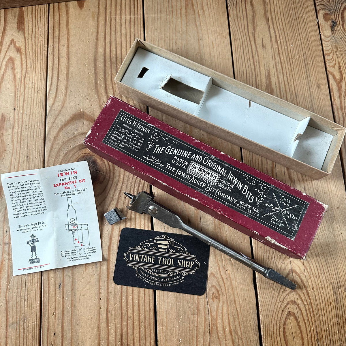 N1832 NEW OLD STOCK! Vintage IRWIN USA No.1 expansive DRILL BIT IOB