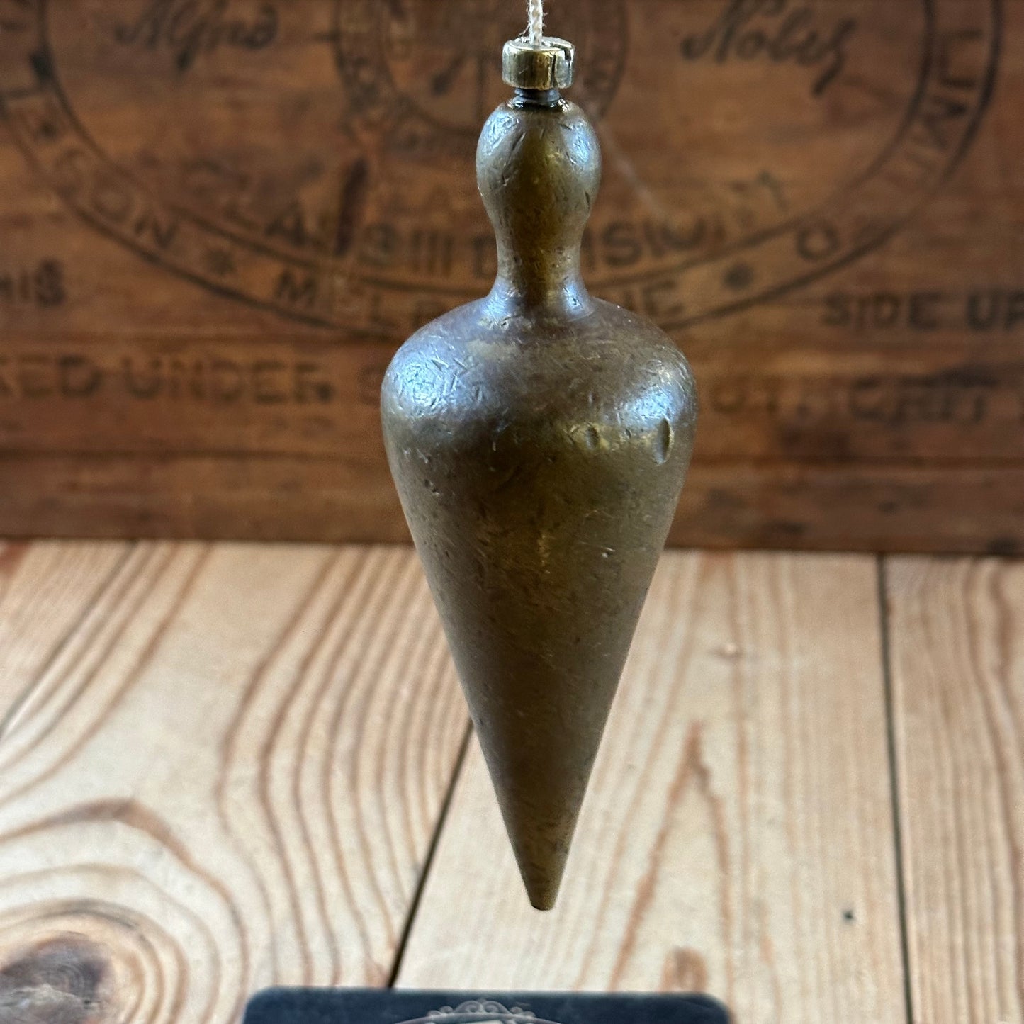 H2524 Vintage large brass TEARDROP PLUMB BOB